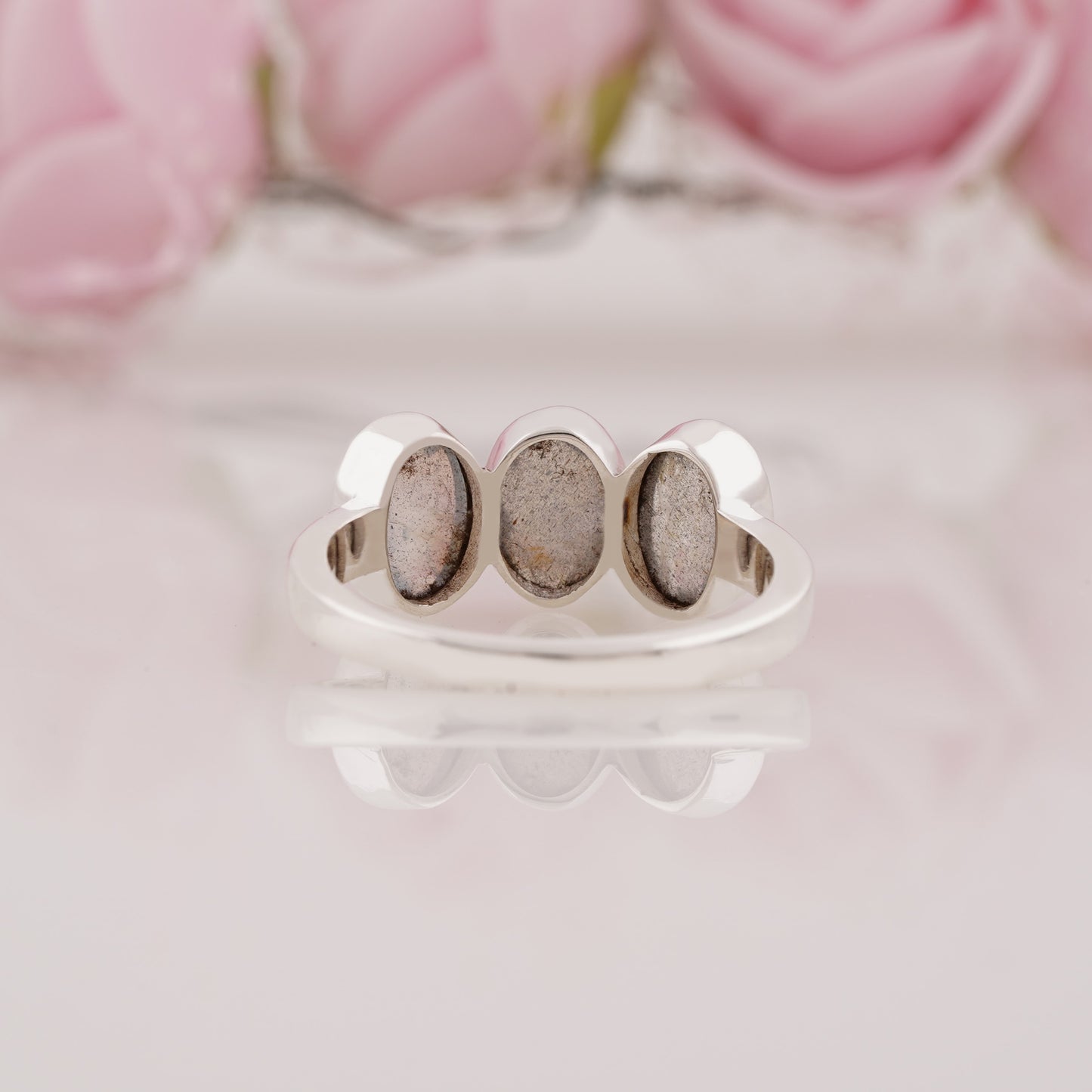 Vintage Oval Cut Natural Labradorite Engagement Ring