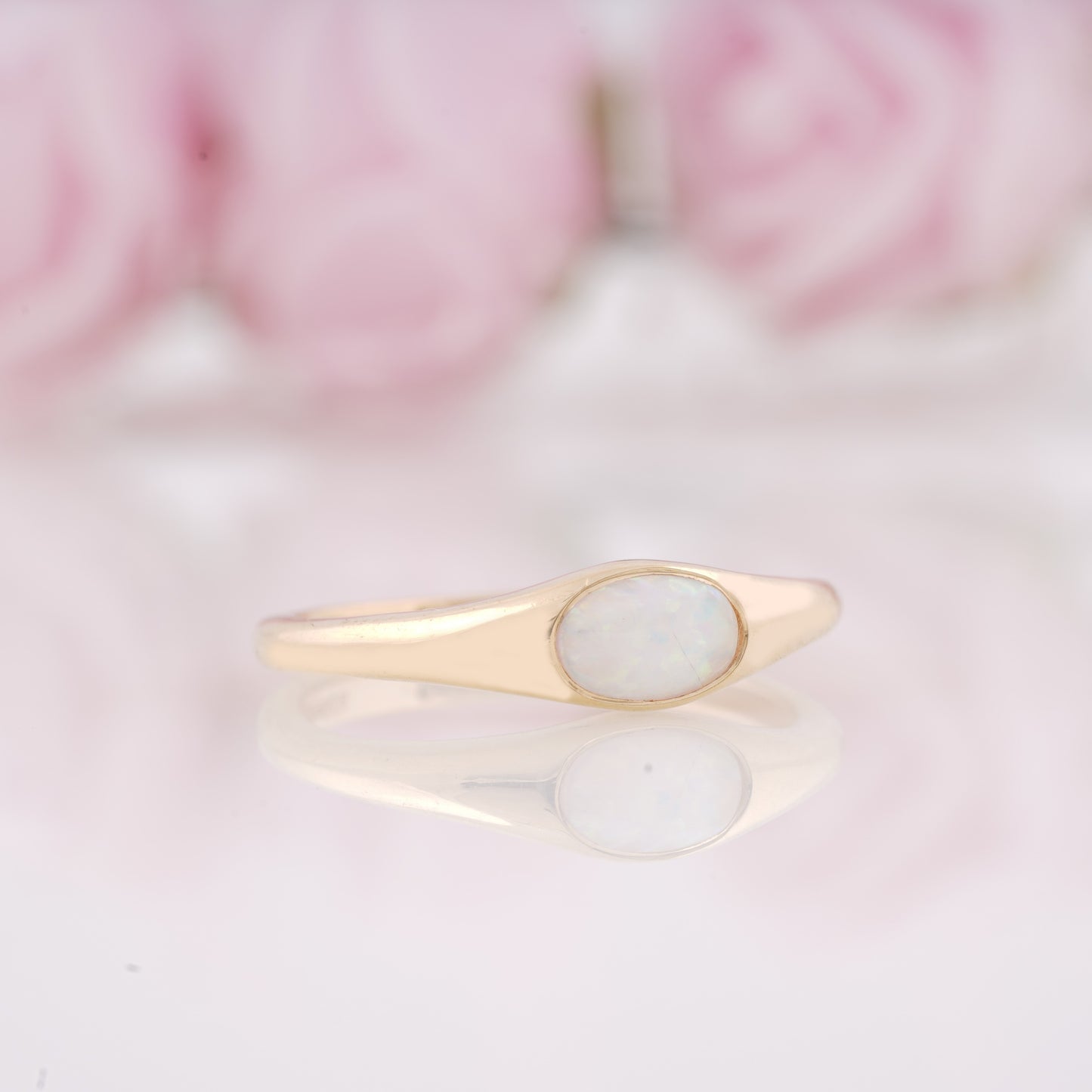Oval-Shaped Opal Wedding Band - Elegant & Unique