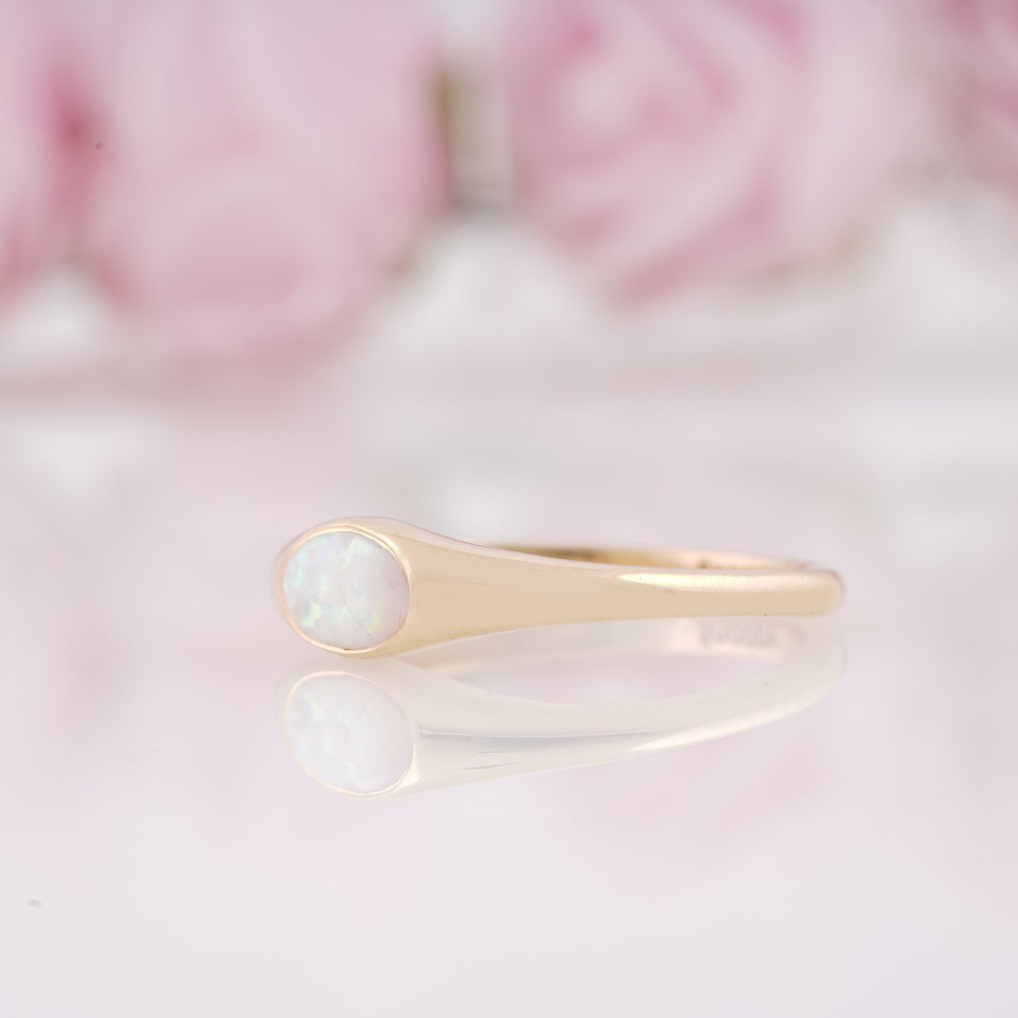 Oval-Shaped Opal Wedding Band - Elegant & Unique